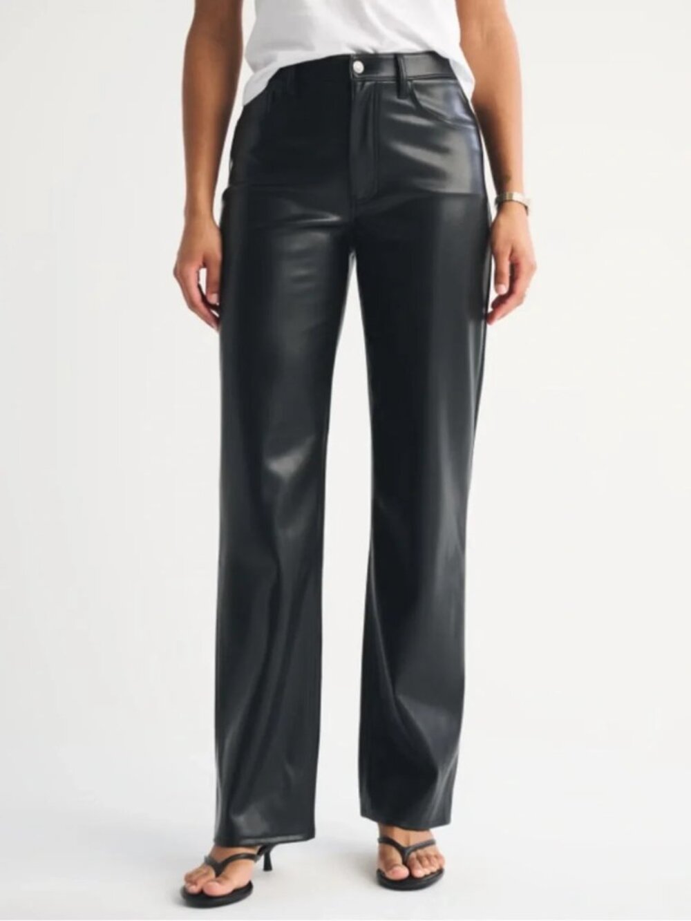 Abercrombie Curve Love Vegan Leather 90s Straight Pants 30/10
